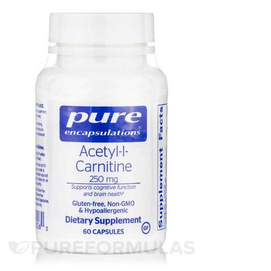 Основне фото товара Acetyl-L-Carnitine 250 mg, Ацетилкарнітин, 60 капсул