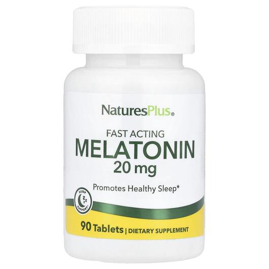 Основне фото товара Natures Plus, Melatonin 20 mg, Мелатонін, 90 таблеток
