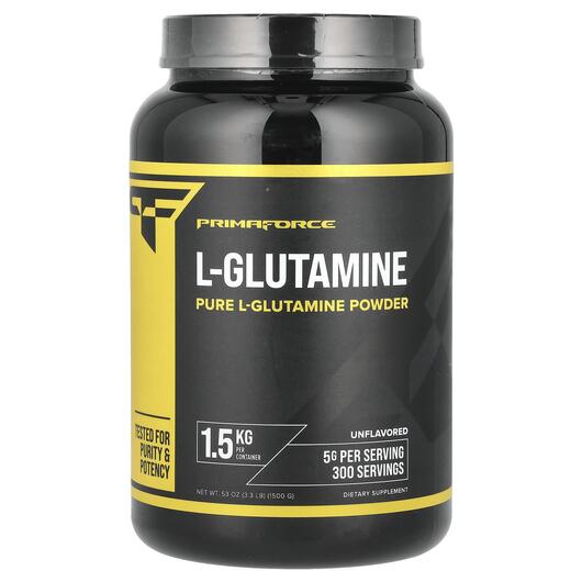 Основне фото товара Primaforce, L-Glutamine Unflavored, L-Глутамін, 1500 г