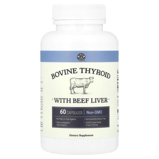 Основне фото товара Bovine Thyroid with Beef, Підтримка щитоподібної залози, 60 капсу