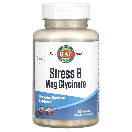 Основне фото товара KAL, Stress B Mag Glycinate, Підтримка стресу, 60 капсул