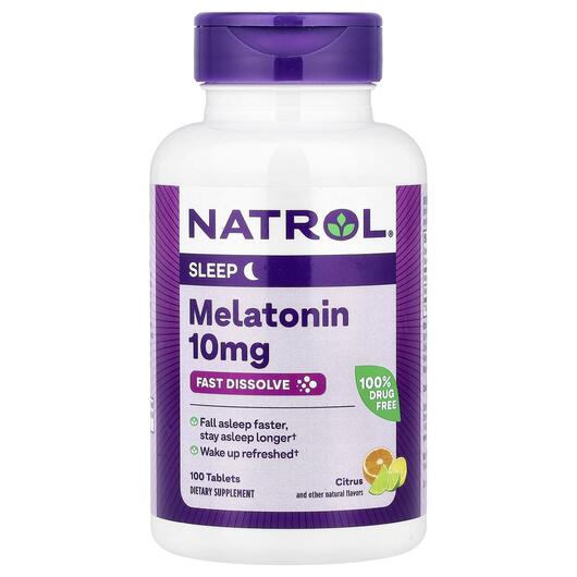 Основне фото товара Natrol, Melatonin Sleep 10 mg, Мелатонін, 100 таблеток