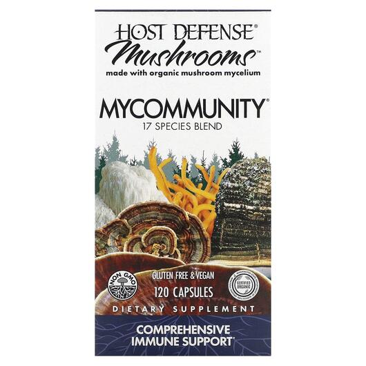 Основне фото товара Host Defense Mushrooms, MyCommunity, Гриби, 120 капсул
