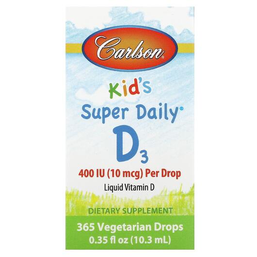Основне фото товара Kid's Super Daily D3 400 IU 10, Вітамін D3 Холекальциферол, 