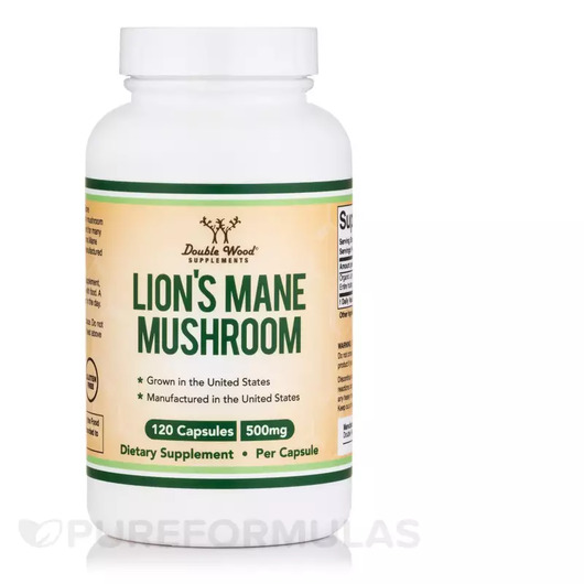 Основне фото товара Lion's Mane Mushroom 500 mg, Гриби Левова Грива, 120 капсул