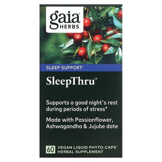 Основне фото товара Gaia Herbs, SleepThru, Підтримка здорового сну, 60 капсул