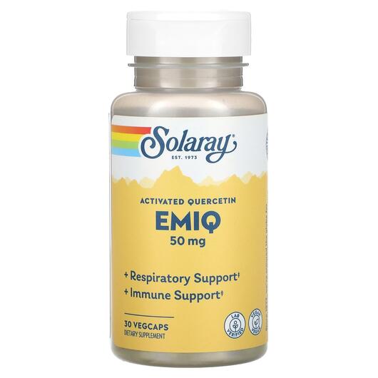 Основне фото товара Solaray, Activated Quercetin Emiq 50 mg, Кверцетин, 30 капсул