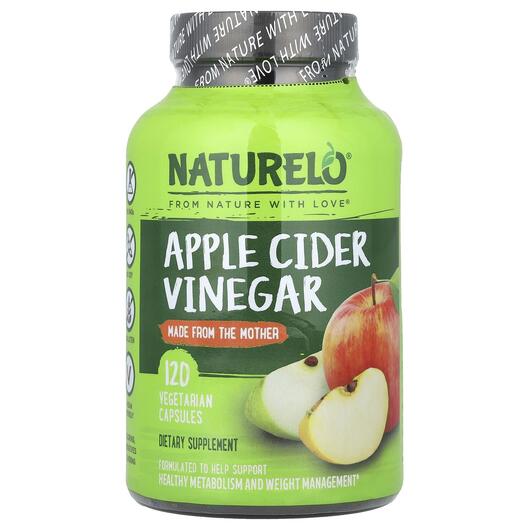 Основне фото товара NATURELO Apple Cider Vinegar with Keto Salts, Яблучний оцет, 120 