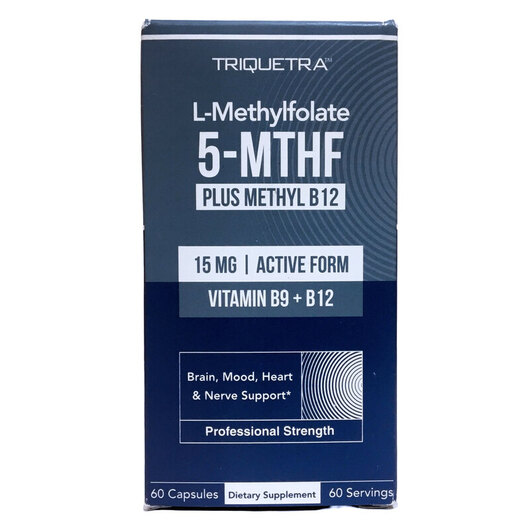 Основне фото товара L-Methylfolate 15 mg Plus Methyl-B12, Метилфолат, 60 капсул