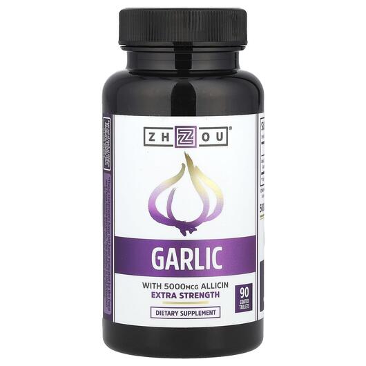 Основне фото товара Garlic Extra Strength, Екстракт Часнику, 90 таблеток