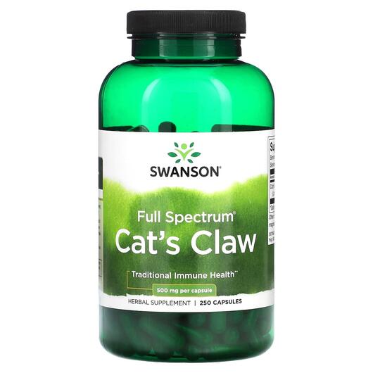 Основное фото товара Кошачий коготь, Full Spectrum Cat's Claw 500 mg, 250 капсул