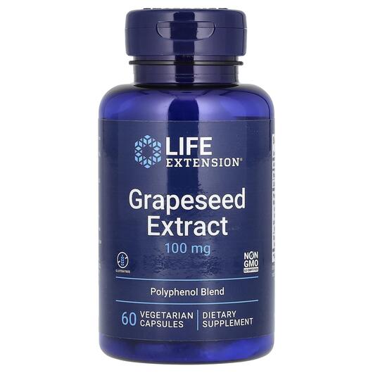 Основне фото товара Grapeseed Extract 100 mg, Екстракт виноградних кісточок, 60 капсу