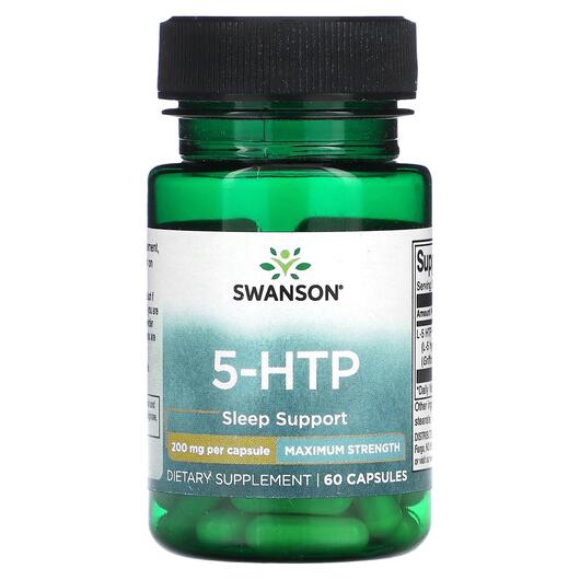 Основне фото товара Swanson, 5-HTP 200 mg, 5-гідрокситриптофан, 60 капсул