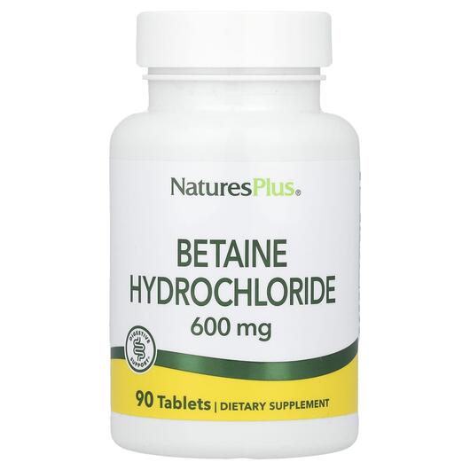 Основне фото товара Betaine Hydrochloride 600 mg, Бетаїн Гідрохлорид, 90 таблеток