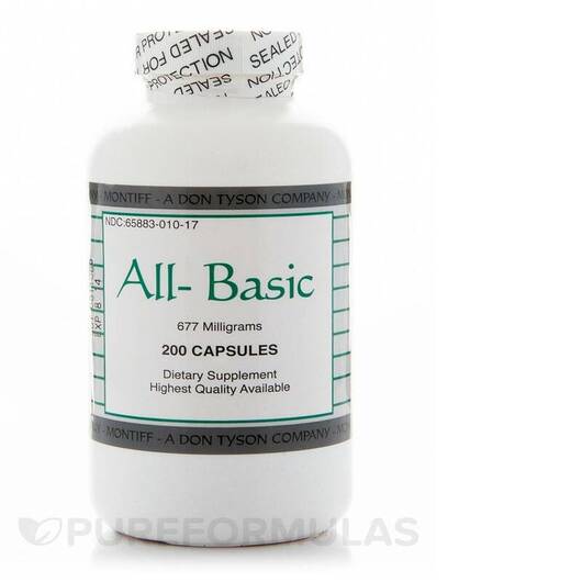 Основне фото товара Montiff, All-Basic 677 mg, Амінокислоти, 200 капсул