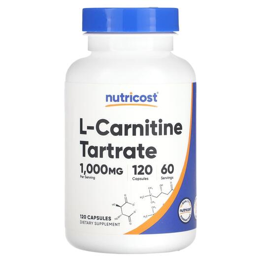 Основне фото товара Nutricost, L-Carnitine Tartrate 500 mg, L-Карнітин, 120 капсул
