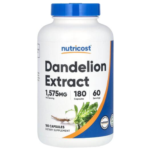 Основне фото товара Nutricost, Dandelion Extract 1575 mg, Кульбаба, 180 капсул
