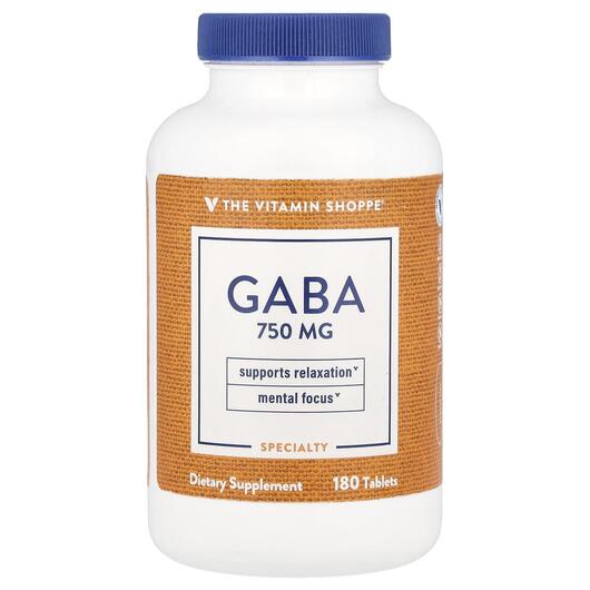 Основне фото товара TheVitaminShoppe, GABA 750 mg, ГАМК, 180 таблеток