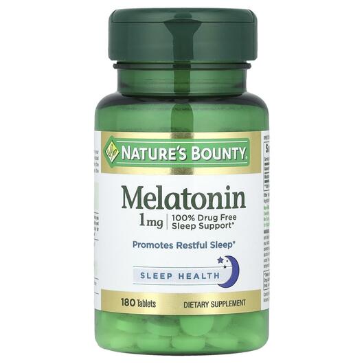 Основне фото товара Nature's Bounty, Melatonin 1 mg, Мелатонін 1 мг, 180 таблето