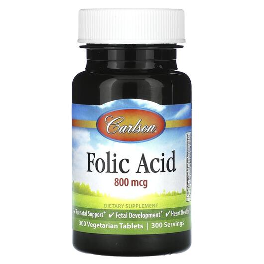 Основне фото товара Folic Acid 800 mcg, Вітамін B9 Фолієва кислота, 300 таблеток