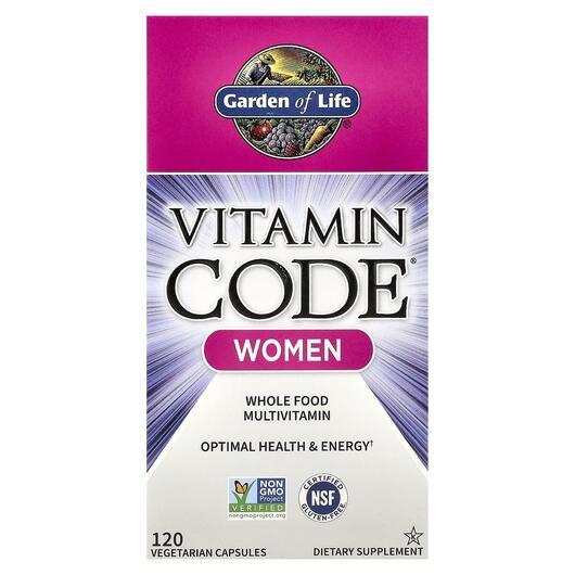 Основне фото товара Garden of Life, Vitamin Code Women, Вітаміни, 120 капсул