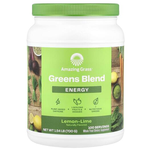 Основне фото товара Amazing Grass, Green Superfood Energy Lemon Lime, Суперфуд, 700 г