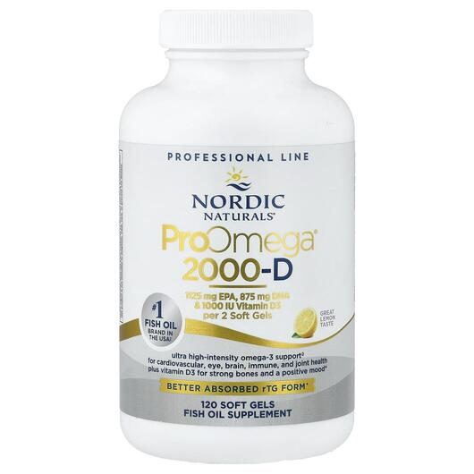 Основне фото товара Nordic Naturals, ProOmega 2000-D, Омега 3, 120 капсул