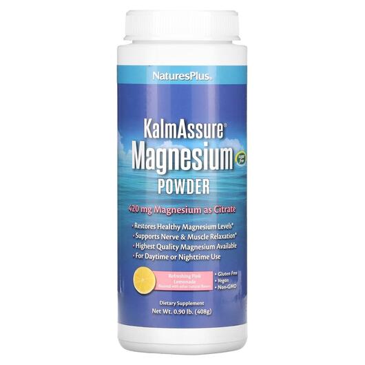 Основне фото товара Kalmassure Magnesium Powder Refreshing Pink Lemonade, Магній, 408