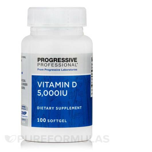 Основне фото товара Vitamin D 5000 IU, Вітамін D3 Холекальциферол, 100 капсул