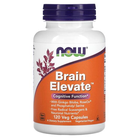 Основне фото товара NOW, Brain Elevate, Підтримка пам'яті та уваги, 120 капсул