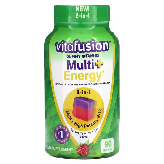 Основне фото товара Multi+Energy Raspberry + Black Tea, Мультивітаміни, 90 таблеток