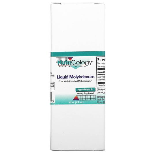 Основне фото товара Nutricology, Liquid Molybdenum, Молібден, 30 мл
