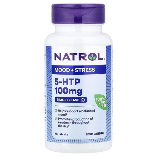 Основне фото товара 5-HTP Time Release Extra Strength, 5-гідрокситриптофан, 45 таблет
