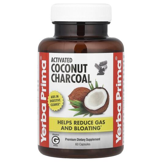 Основне фото товара Activated Coconut Charcoal, Активоване вугілля, 60 капсул