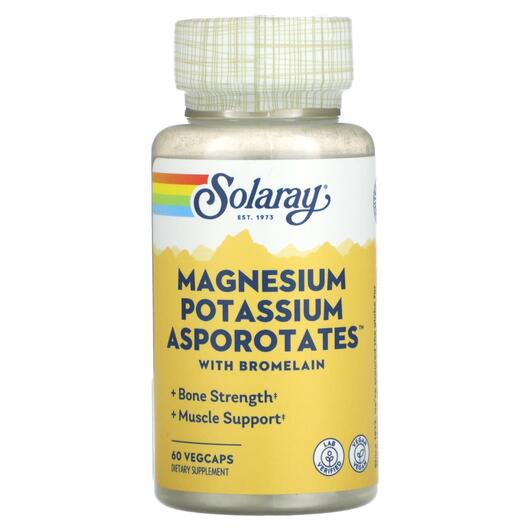 Основне фото товара Magnesium Potassium Asporotates with Bromelain, Магній, 60 Vegcap
