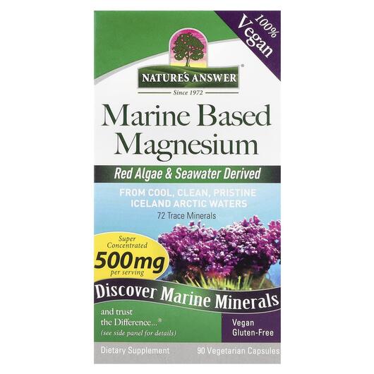 Основне фото товара Nature's Answer, Plant Based Magnesium 500 mg, Магній, 90 ка