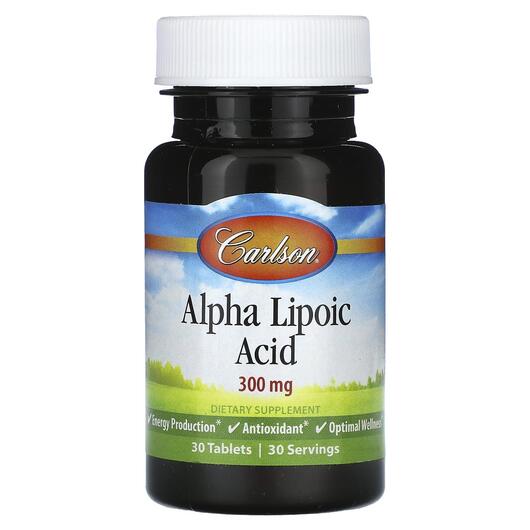 Основне фото товара Carlson, Alpha Lipoic Acid 300 mg, Альфа-ліпоєва, 30 таблеток