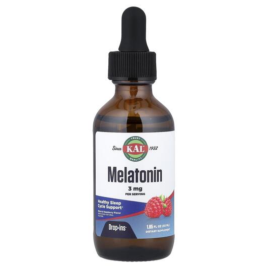 Основне фото товара KAL, Melatonin 3 mg Drops, Мелатонін 3 мг, 55 мл