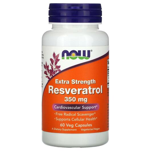 Основне фото товара Extra Strength Resveratrol 350 mg, Ресвератрол 350 мг, 60 капсул