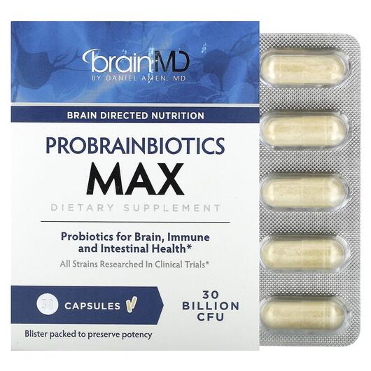Основне фото товара Probrainbiotics Max 30 Billion CFU, Підтримка мозку, 30 капсул