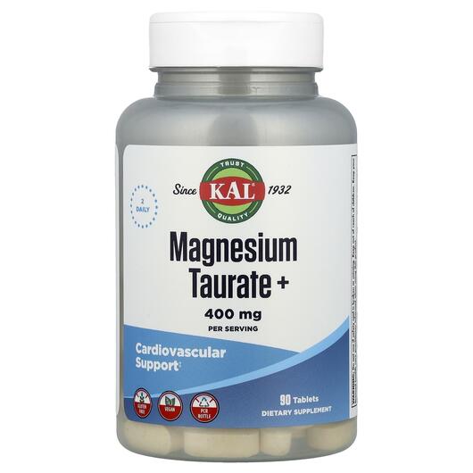 Основне фото товара KAL, Magnesium Taurate+ 400 mg, Магнію Таурат 400 мг, 90 таблеток