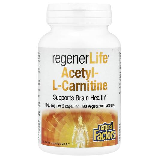 Основне фото товара RegenerLife Acetyl-LCarnitine, Ацетилкарнітин, 90 капсул