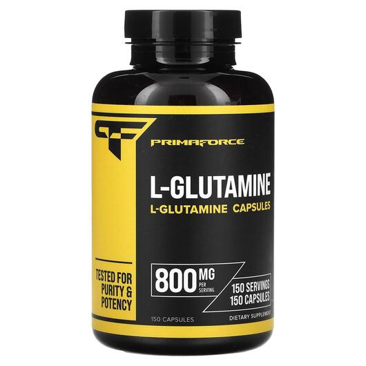 Основне фото товара Primaforce, L-Glutamine 800 mg, L-Глутамін, 150 капсул
