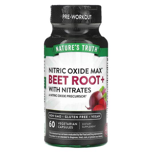 Основне фото товара Nitric Oxide Beet Root+ with Nitrates, Червоний буряк, 60 капсул