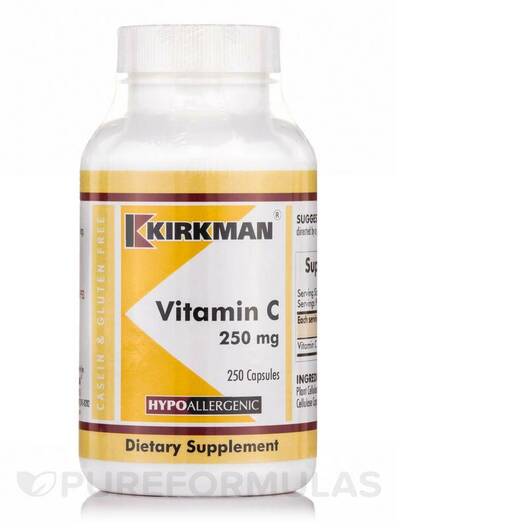 Основне фото товара Kirkman, Vitamin C 250 mg Hypoallergenic, Вітамін C, 250 капсул