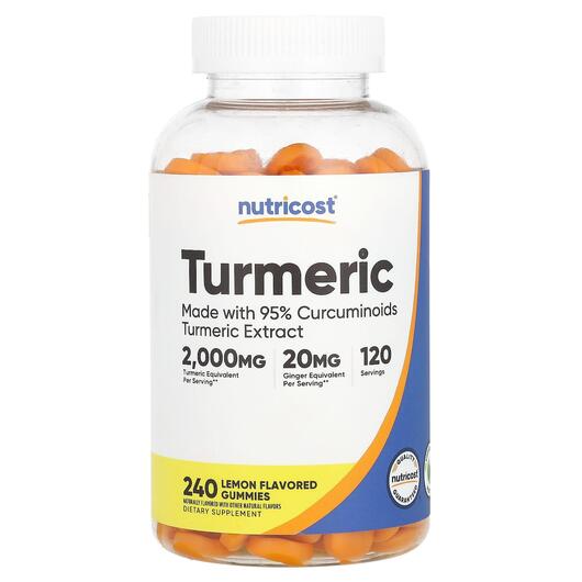 Основне фото товара Nutricost, Turmeric Lemon, Екстракт кореня куркуми, 240 таблеток