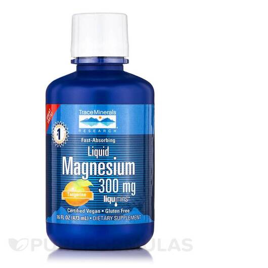 Основне фото товара Trace, Liquid Magnesium Tangerine Flavor 300 mg, Магній, 473 мл