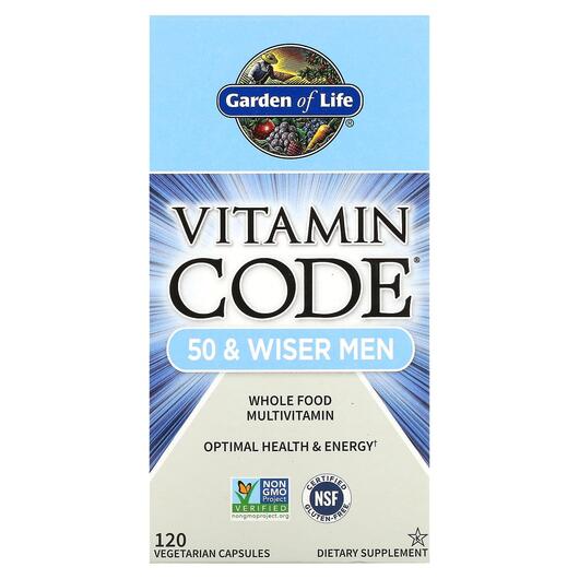 Основне фото товара Garden of Life, Vitamin Code 50 & Wiser Men, Вітаміни, 120 ка
