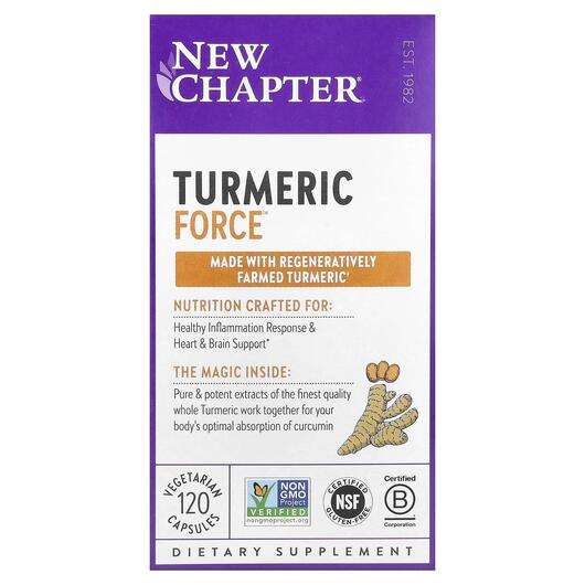 Основне фото товара New Chapter, Turmeric Force, 120 капсул