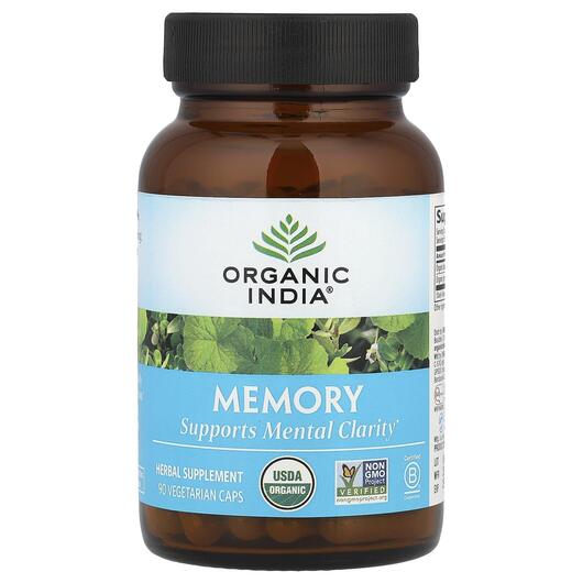 Основне фото товара Organic India, Memory, Підтримка мозку, 90 капсул